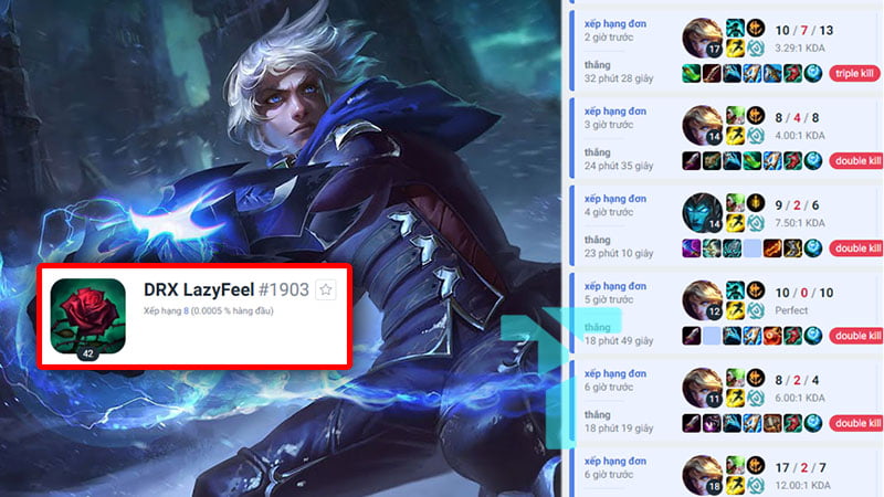 Leo rank vù vù với Blue Ezreal cùng tài năng trẻ LazyFeel